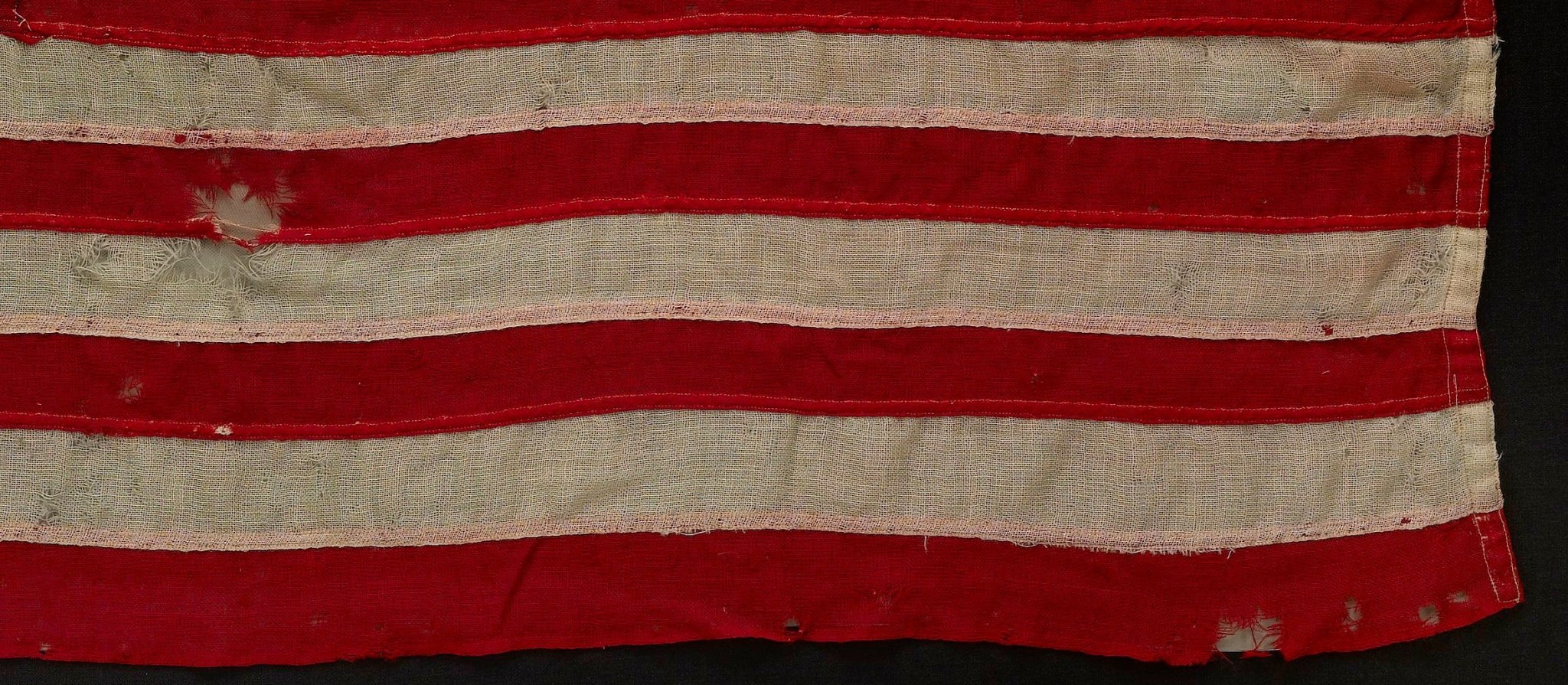 13 - Star Wool American Flag, with Hand - Sewn Stars, Circa 1900 - The Great Republic