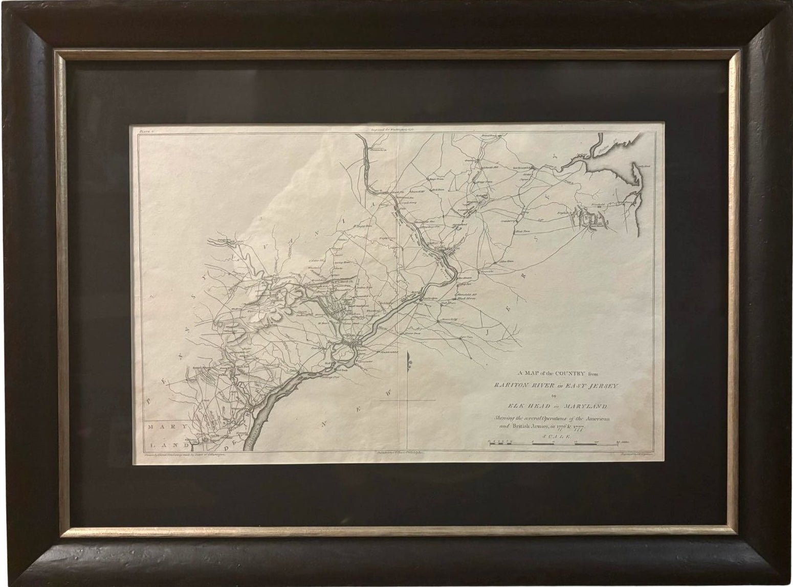 1807 "A Map of the Country from Rariton River in East Jersey to Elk Head in Maryland" by Samuel Lewis - The Great Republic