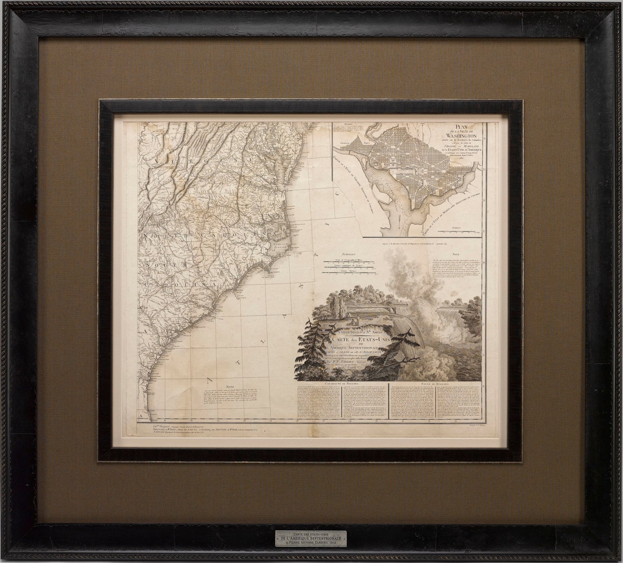 1812 "United States of Nth America - Carte des Etats - Unis De L'Amerique Septentrionale" by Tardieu- The Great Republic