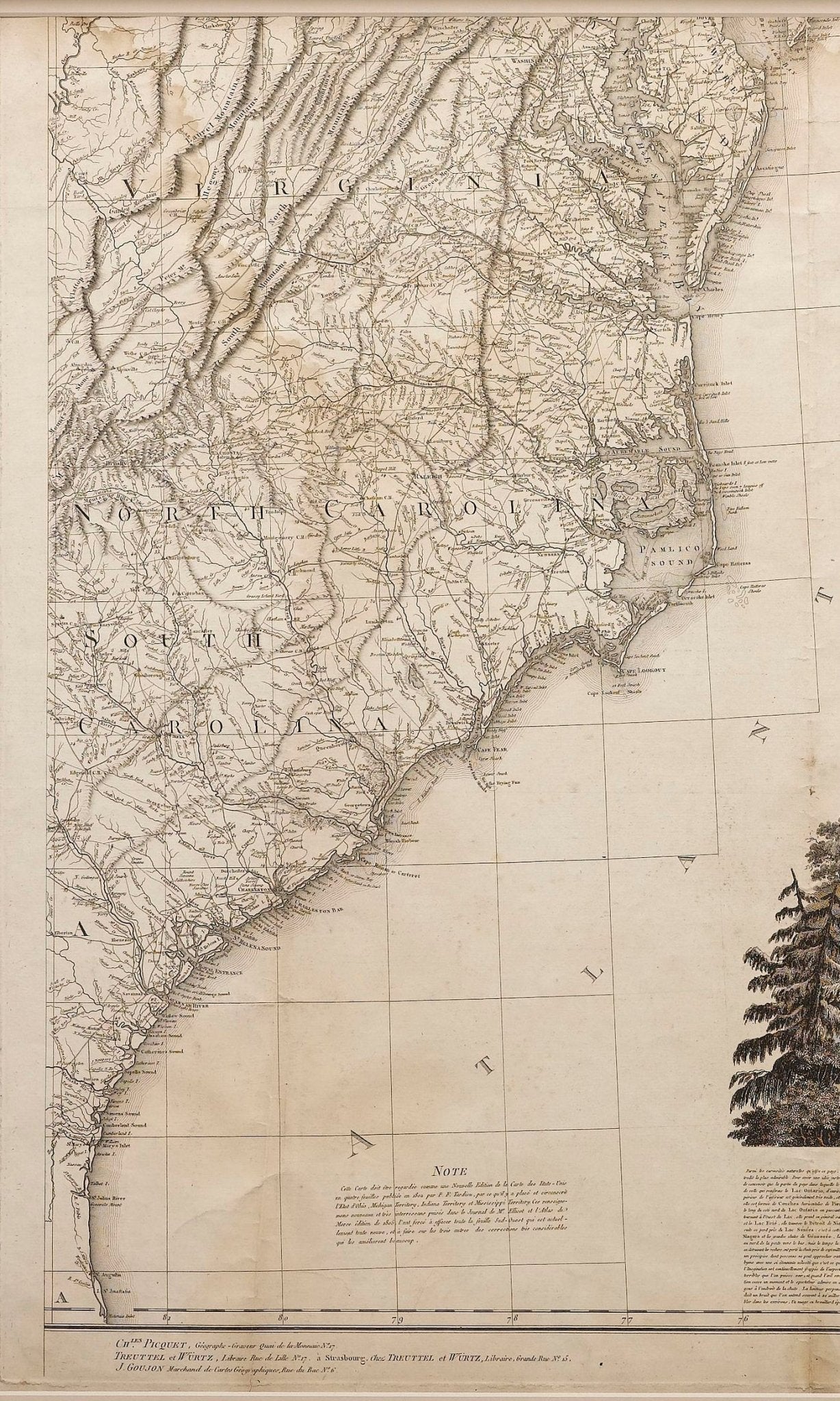 1812 "United States of Nth America - Carte des Etats - Unis De L'Amerique Septentrionale" by Tardieu- The Great Republic