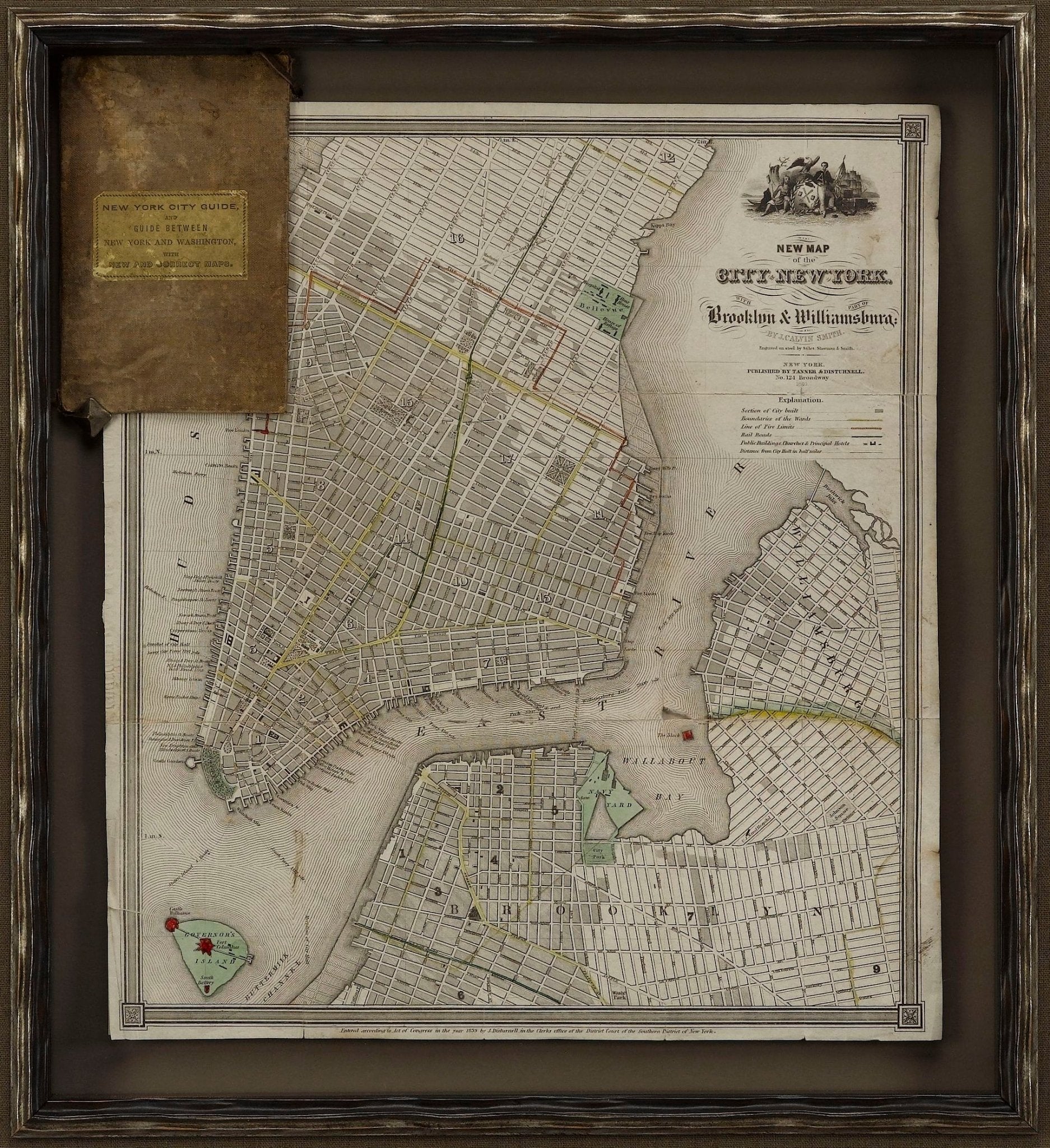 1840 "New Map of the City of New York With Part of Brooklyn & Williamsburg" by J. Calvin Smith - The Great Republic