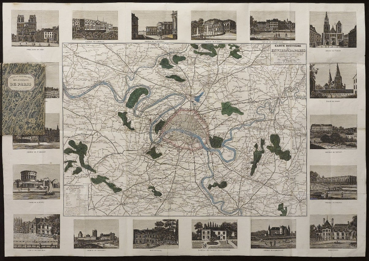 1841 Carte Routiere des Environs de Paris - The Great Republic