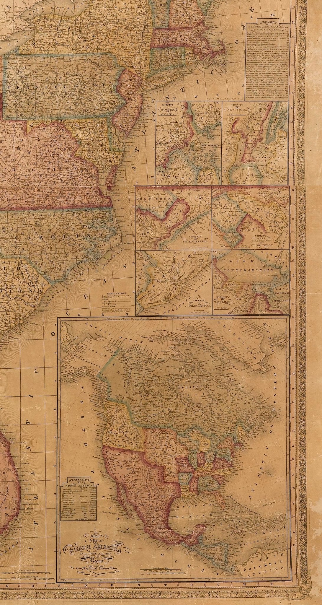 1842 Wall Map of United States, Engraved by J. H. Young, Published by S. A. Mitchell - The Great Republic