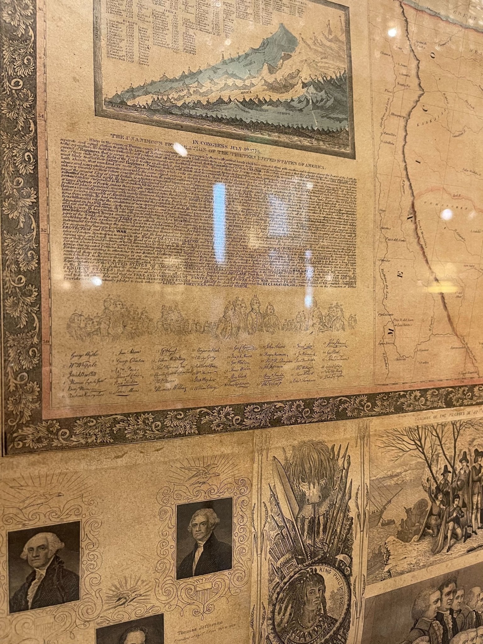 1845 "Ensign's Travellers' Guide and Map of the United States," Hand - Colored Wall Map - The Great Republic