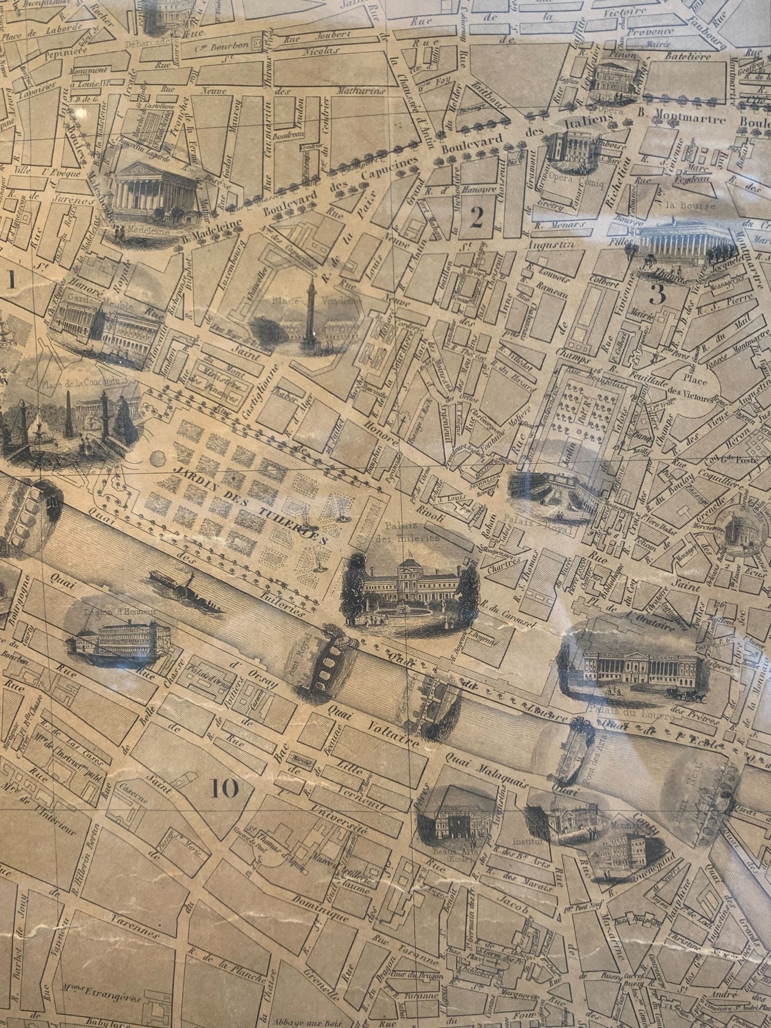1845 Nouveau Plan Illustre de la Ville de Paris by A. Vuillemin - The Great Republic