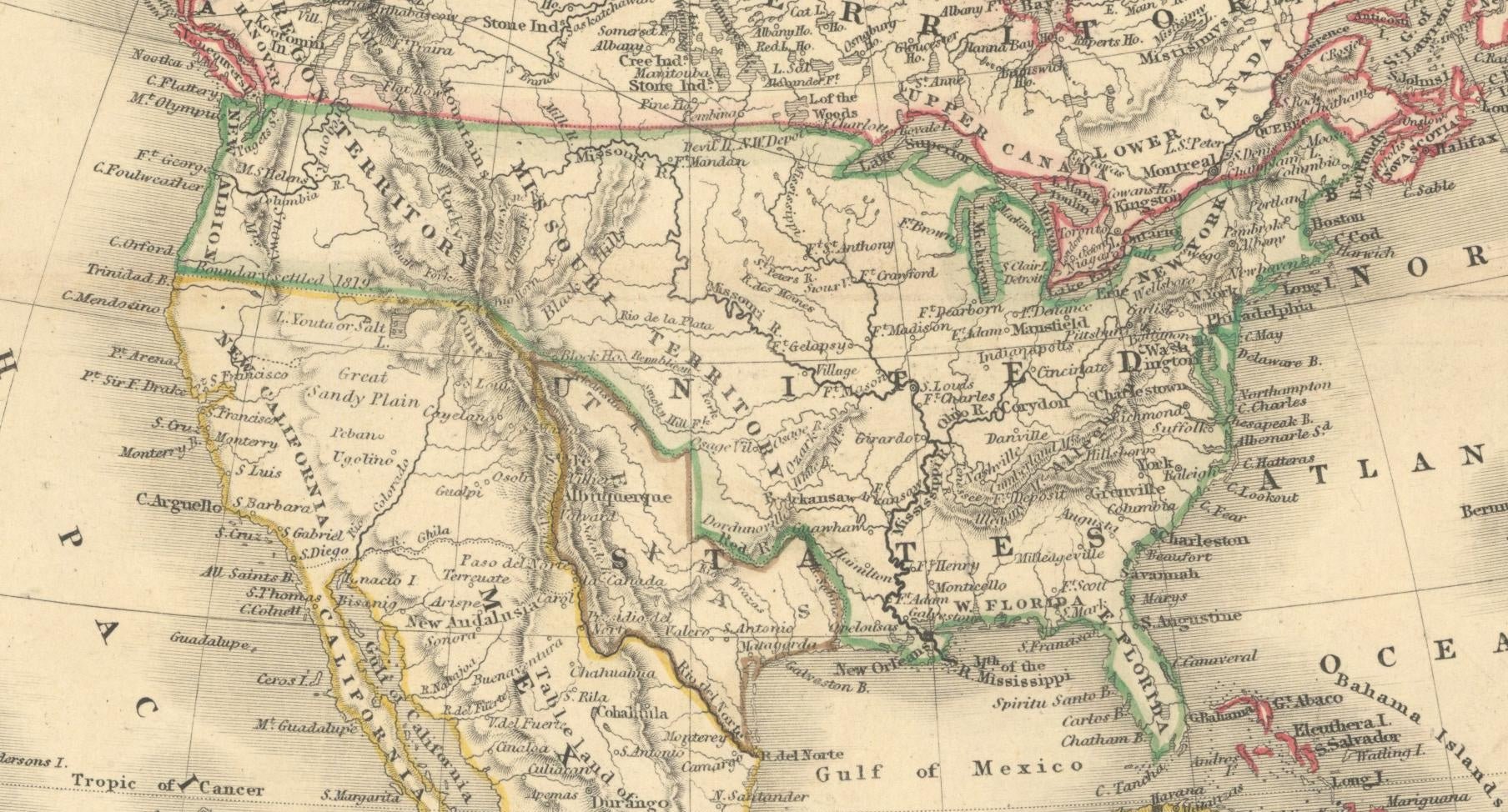 1846 "North America" Map, Engraved by I. Dower - The Great Republic