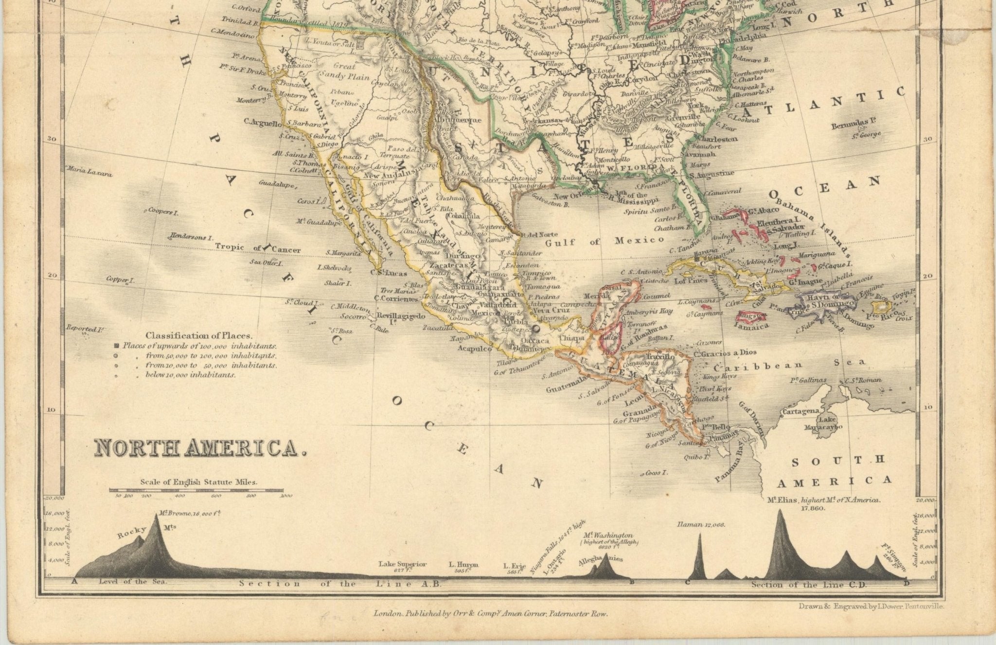 1846 "North America" Map, Engraved by I. Dower - The Great Republic