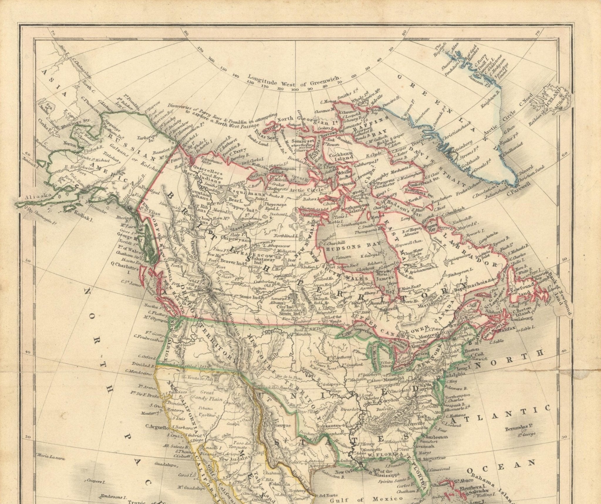 1846 "North America" Map, Engraved by I. Dower - The Great Republic