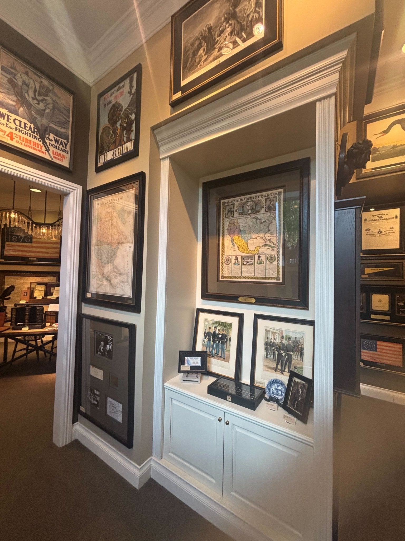 1847 "Ornamental Map of the United States & Mexico" by H. Phelps, Hand - Colored Broadside - The Great Republic