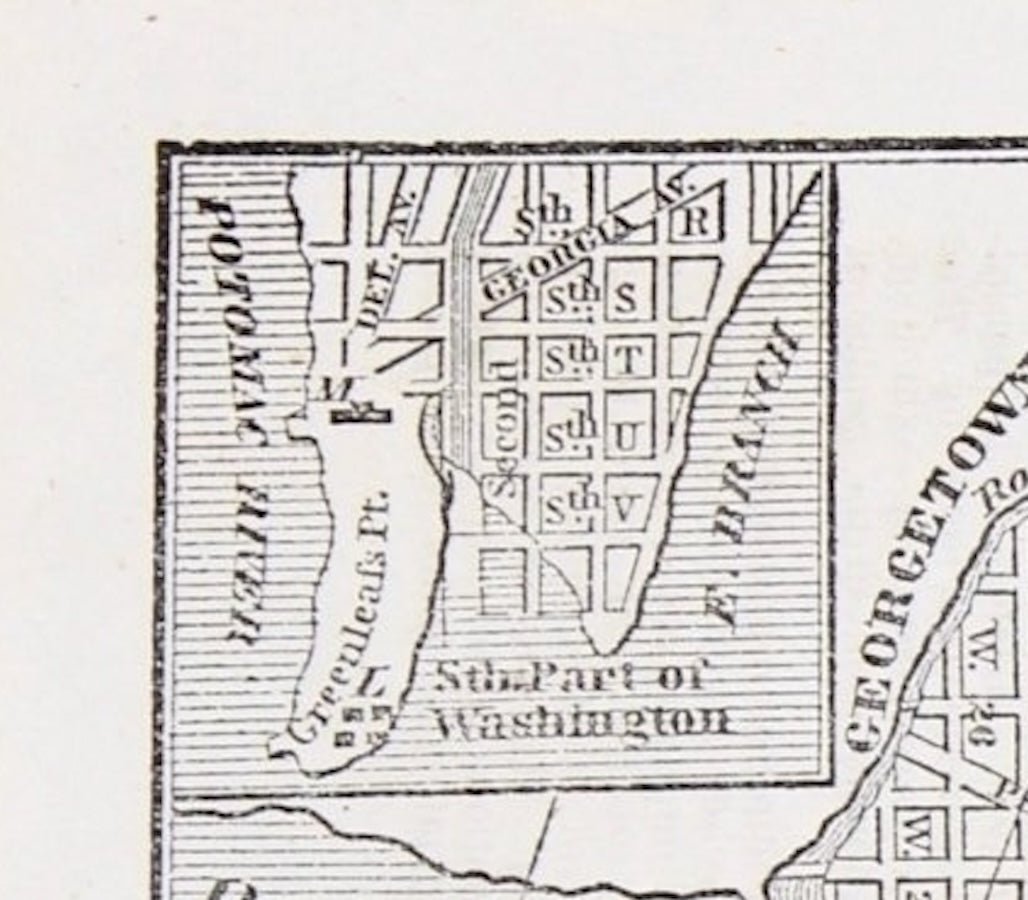 1853 “ Washington” Engraved Map from Fanning's Illustrated Gazetteer of the United States - The Great Republic