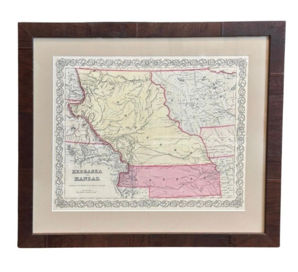1857 "Nebraska and Kanzas" Map Published by J. H. Colton - The Great Republic