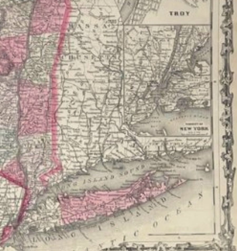 1865 "Johnson's New York" Map by Johnson and Ward - The Great Republic