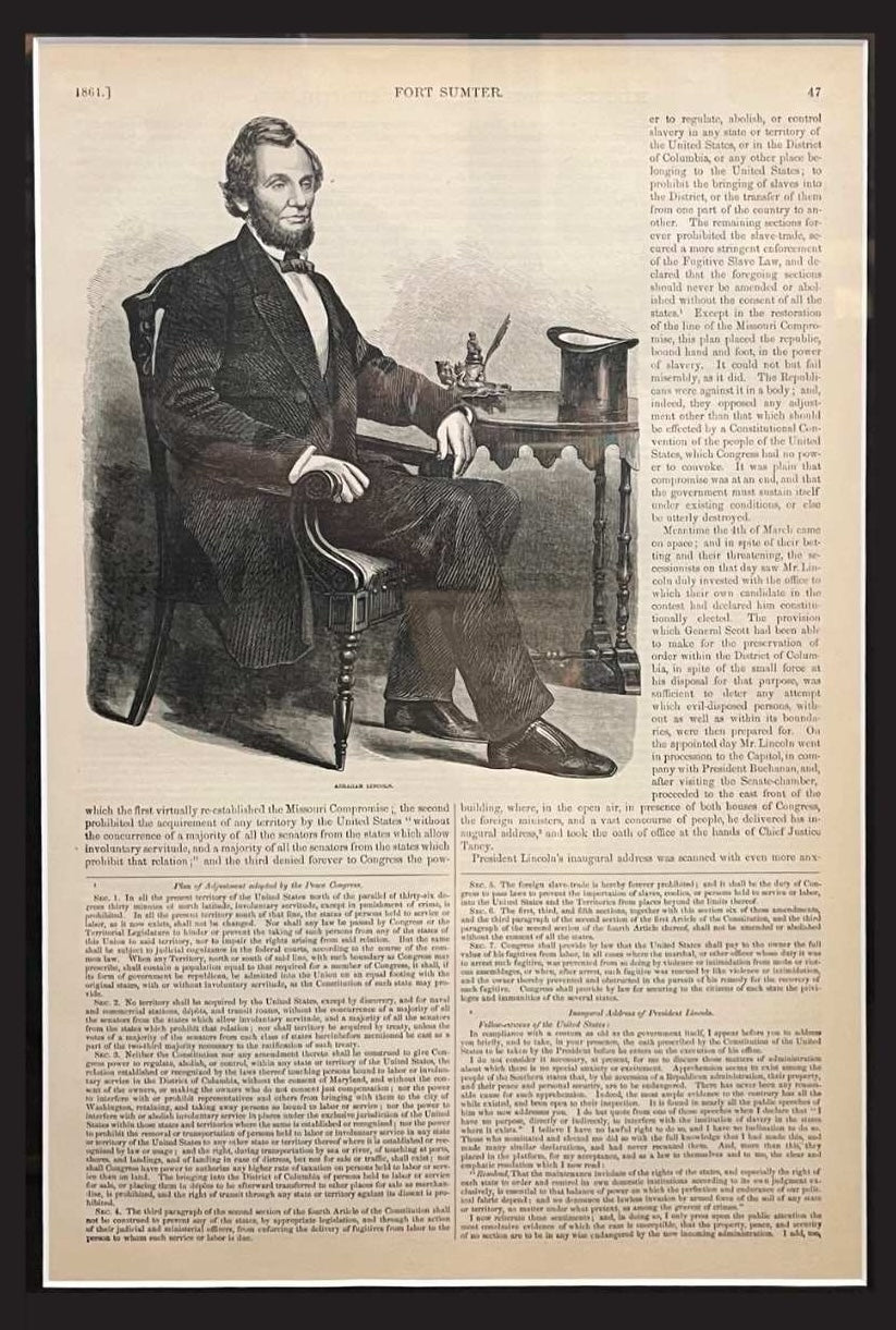 1866 "Abraham Lincoln" Seated Portrait, Published by McDonnell Bros. - The Great Republic