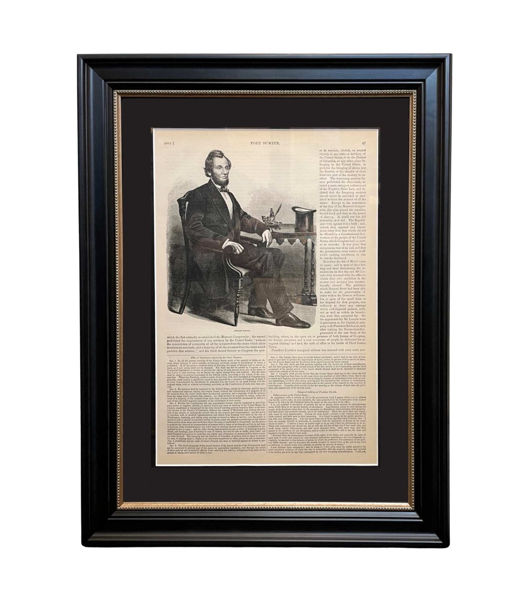 1866 "Abraham Lincoln" Seated Portrait, Published by McDonnell Bros. - The Great Republic