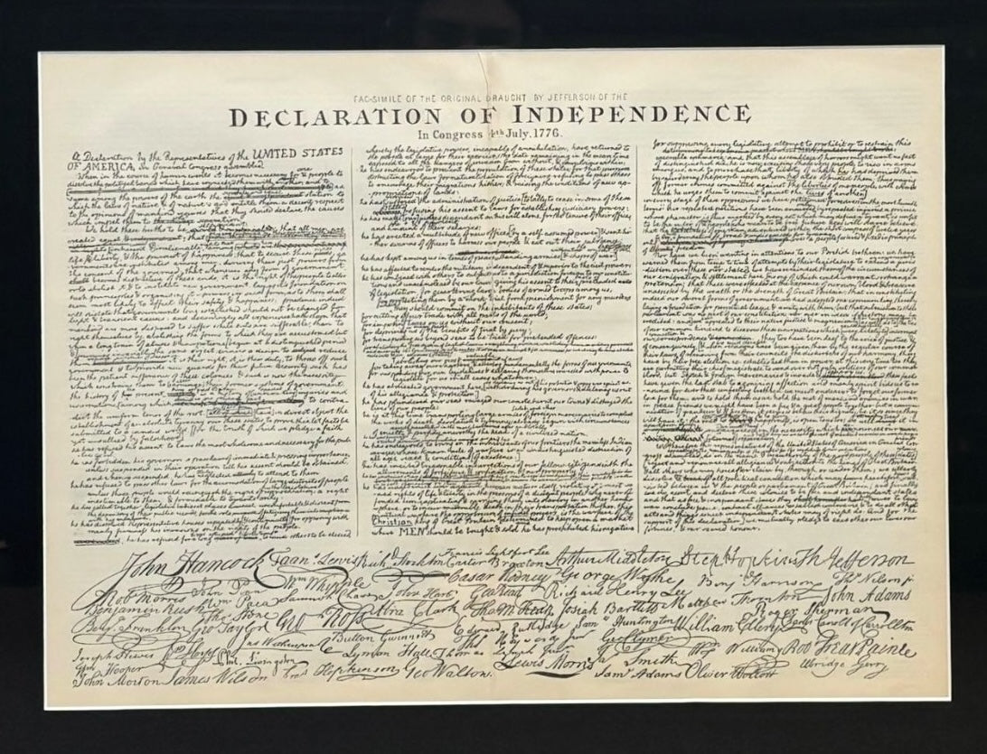 1866 "Fac - simile of the Original Draught By Jefferson of the Declaration of Independence" Published by McDonnell Bros. - The Great Republic