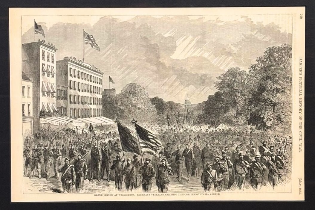 1868 "Grand Review at Washington. - Sherman's Veterans Marching Through Pennsylvania Avenue." - The Great Republic