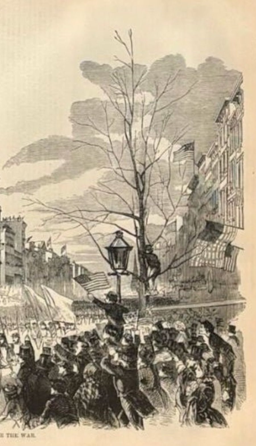 1868 "Grand Review at Washington. - Sherman's Veterans Marching Through Pennsylvania Avenue." Wood Engraving, Published by McDonnell Bros. - The Great Republic