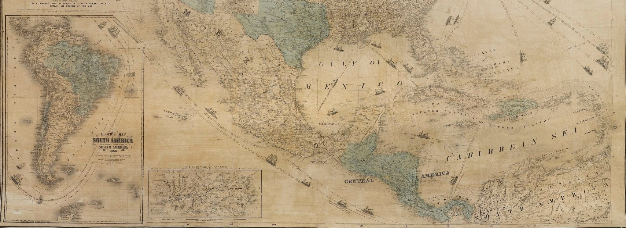 1868 "Lloyd's Topographical Railway Map of North America, or The United States Continent in 1900" Hanging Wall Map - The Great Republic