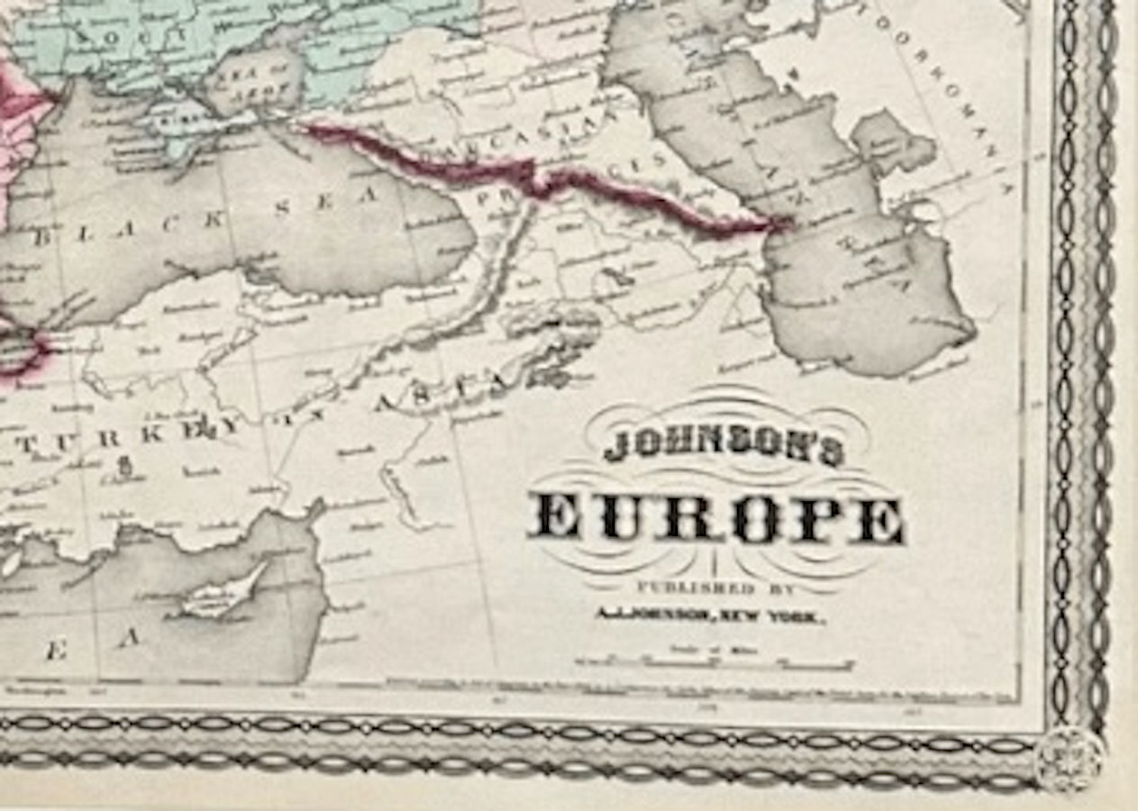 1870 "Johnson's Europe" Map Published by A. J. Johnson - The Great Republic