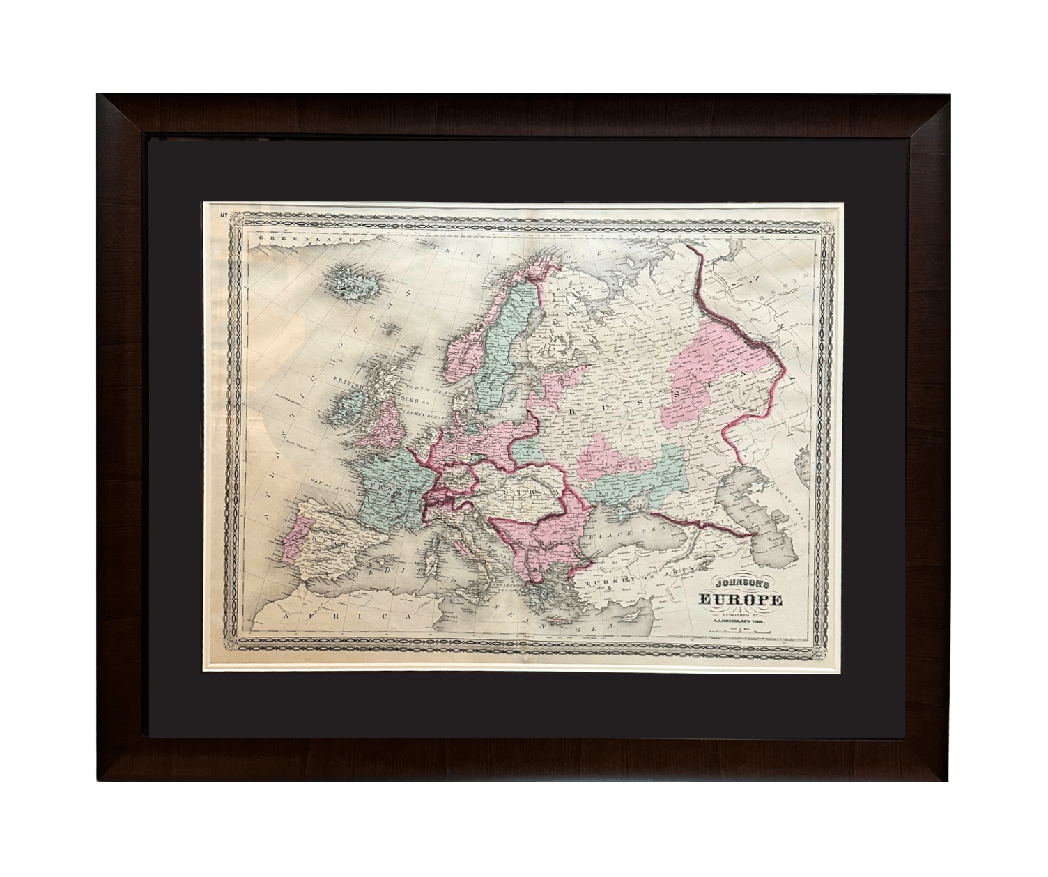 1870 "Johnson's Europe" Map Published by A. J. Johnson - The Great Republic