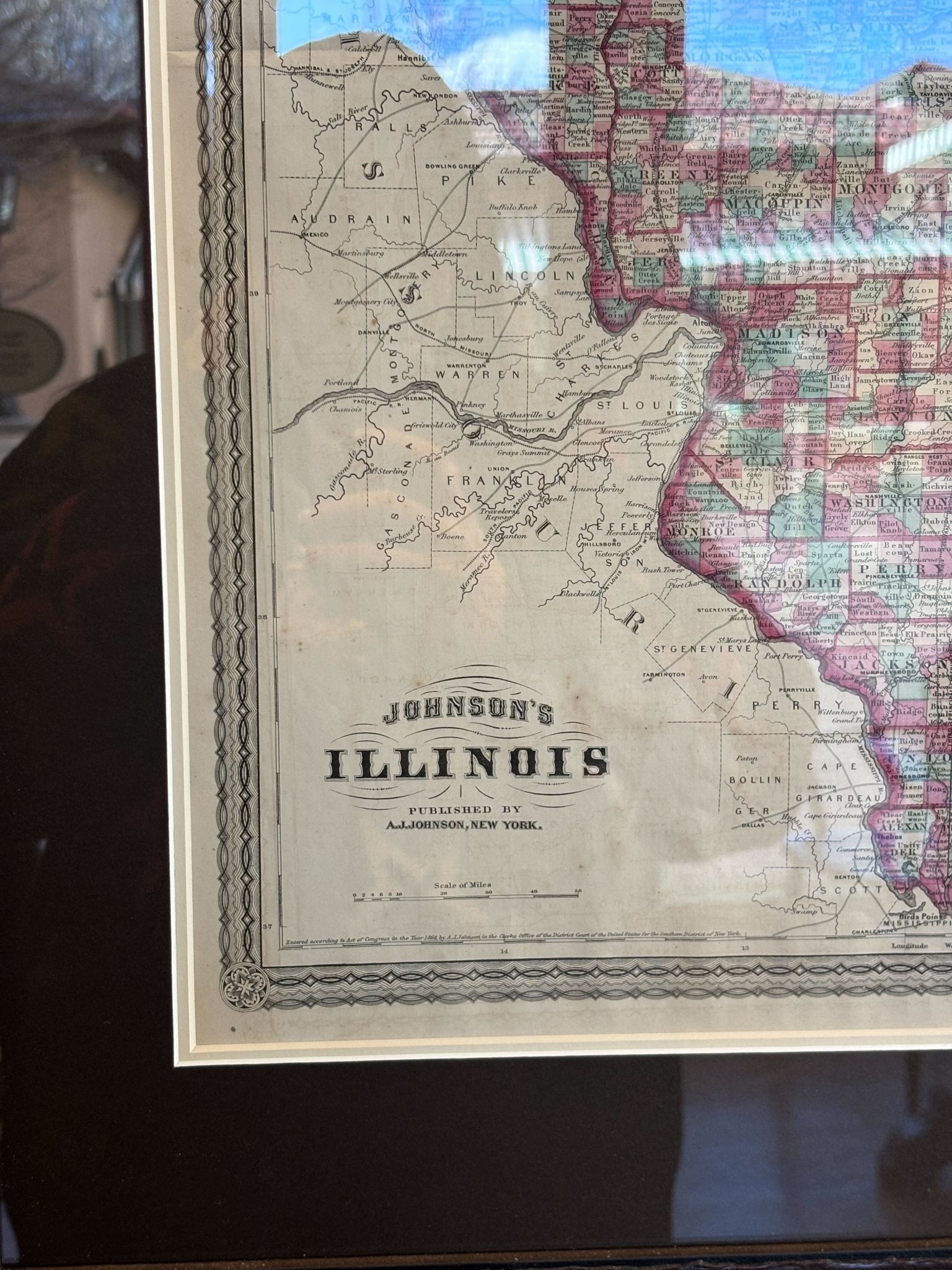 1870 "Johnson's Illinois" Map Published by A. J. Johnson - The Great Republic
