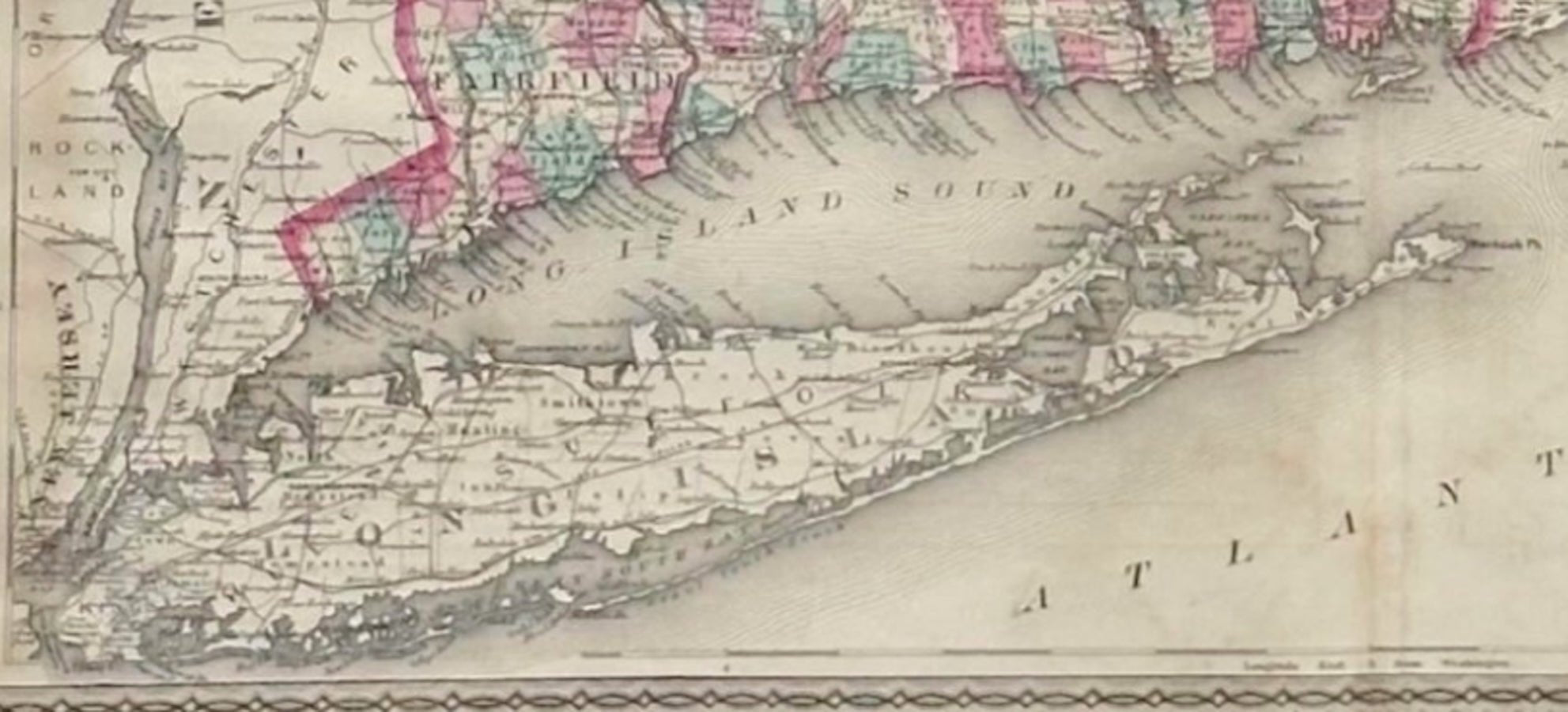 1870 "Johnson's Massachusetts, Connecticut and Rhode Island" Map Published by A. J. Johnson - The Great Republic