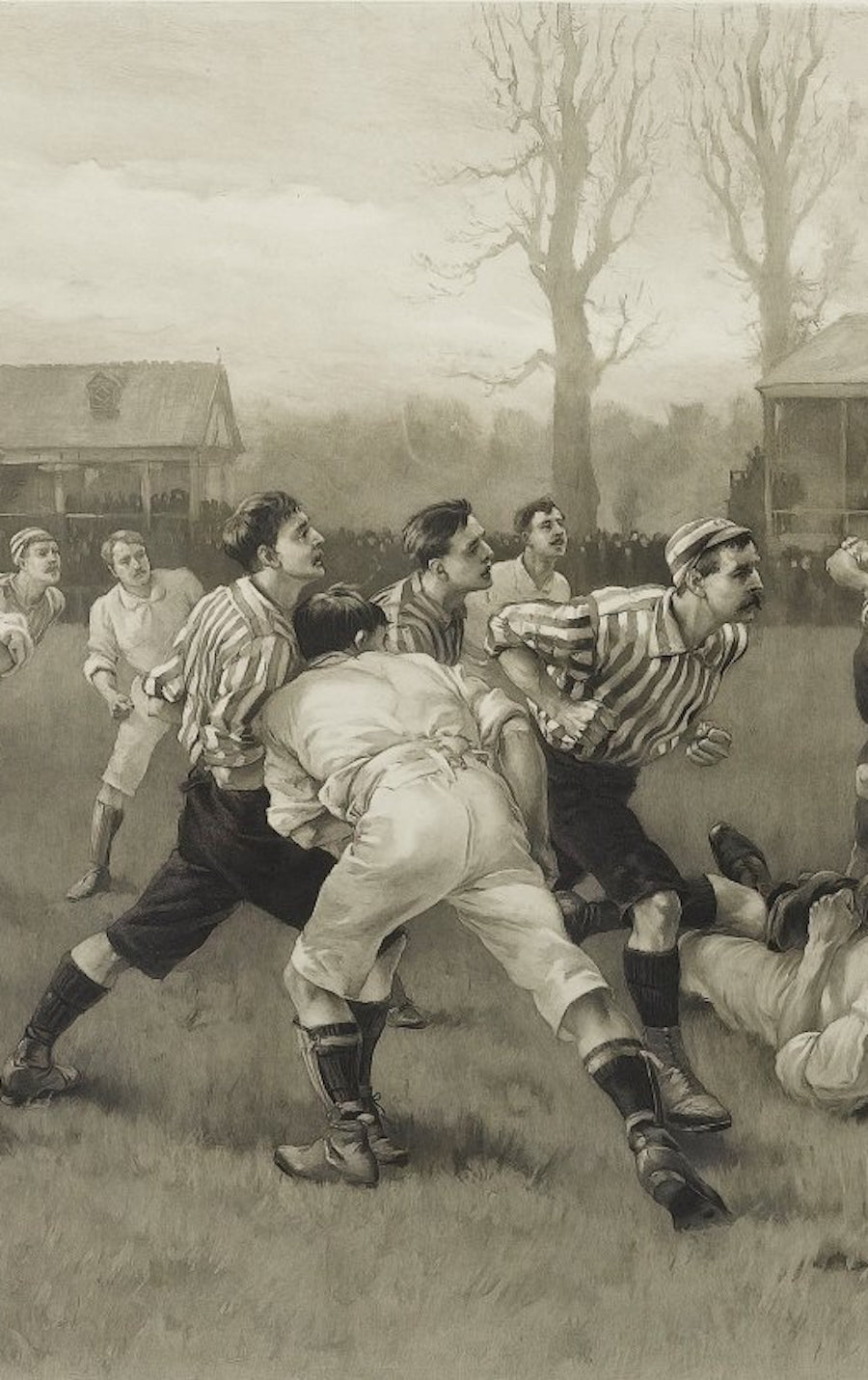 1891 "Football Match and Association Game" Photogravure, after W.H. Overend - The Great Republic