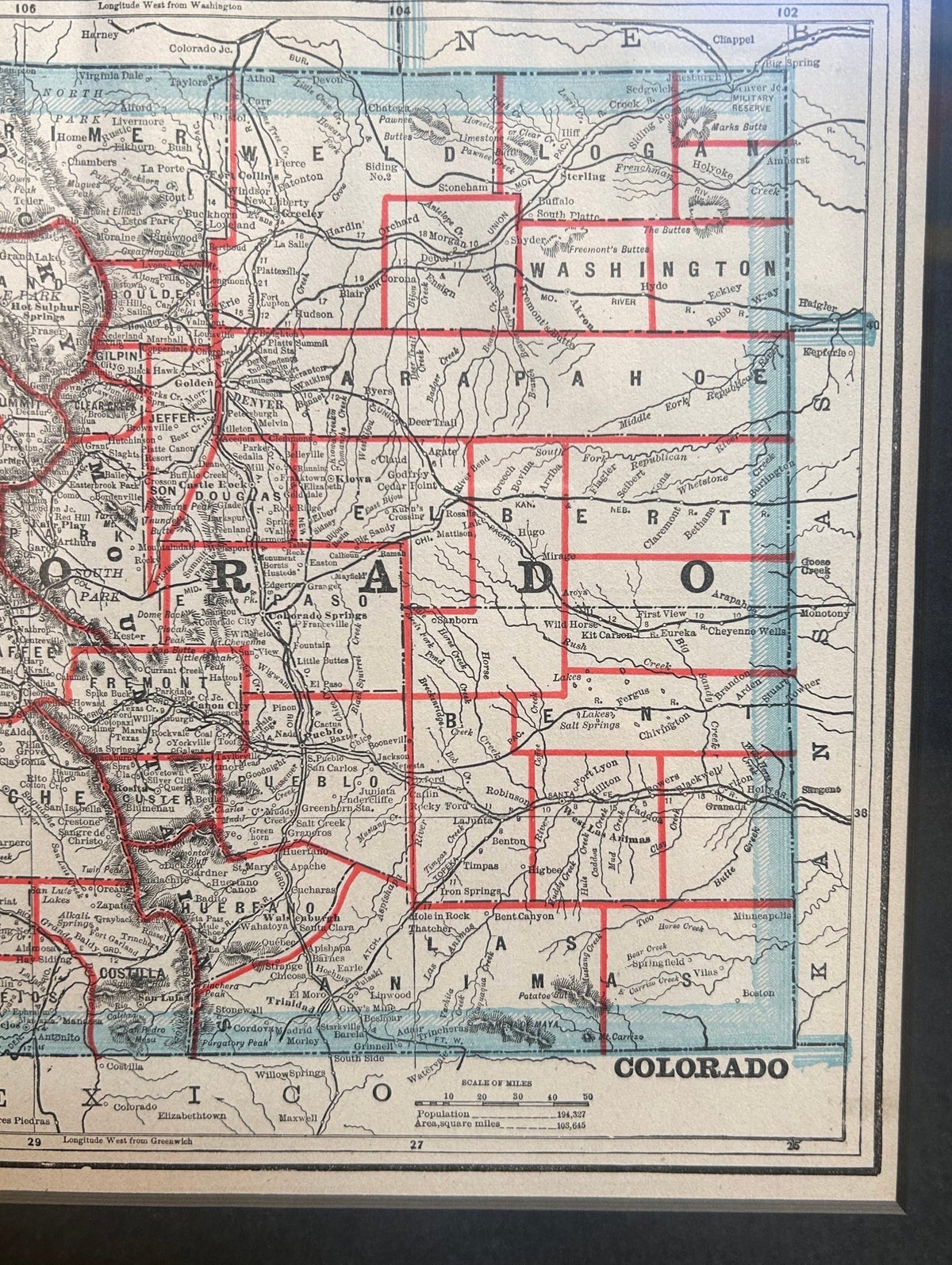 1893 "Colorado" Map, Published by George Cram - The Great Republic