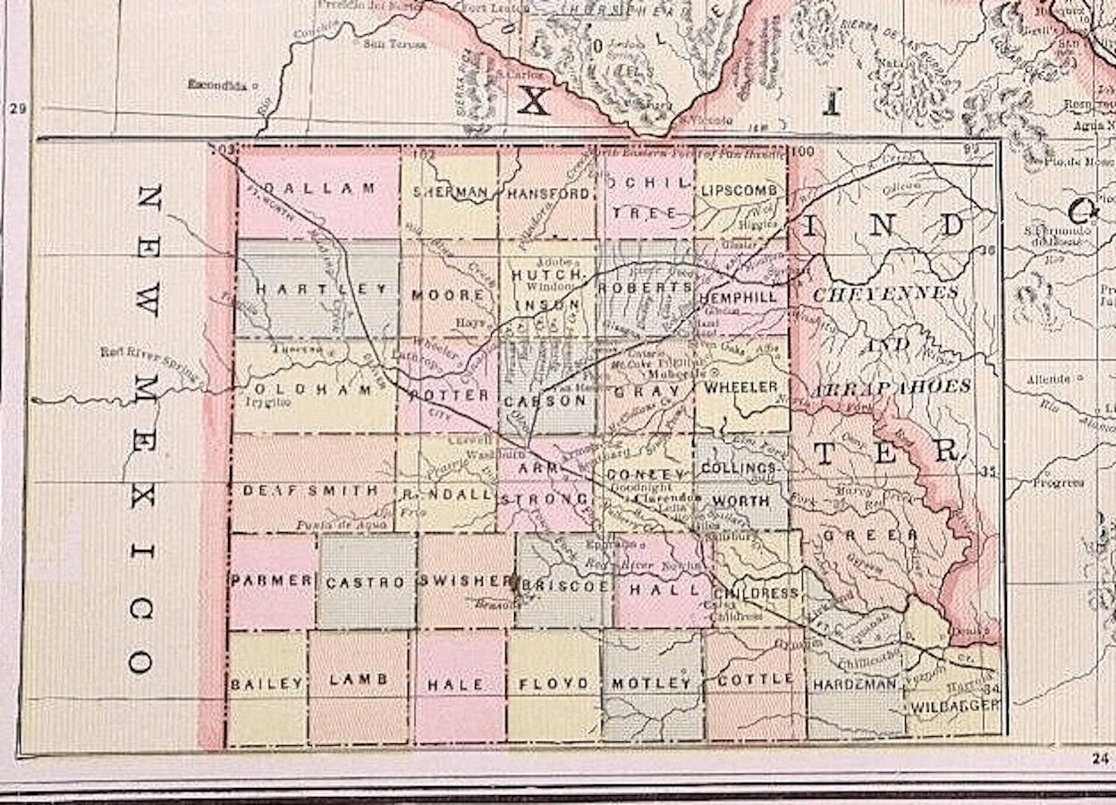 1894 "Texas" Map - The Great Republic