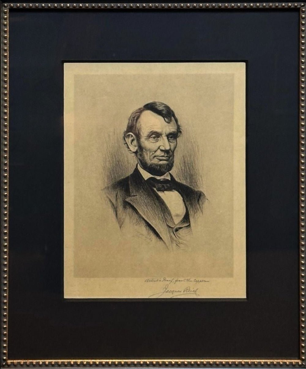 1901 Portrait of Abraham Lincoln by Jacques Reich, Signed Artists Proof - The Great Republic