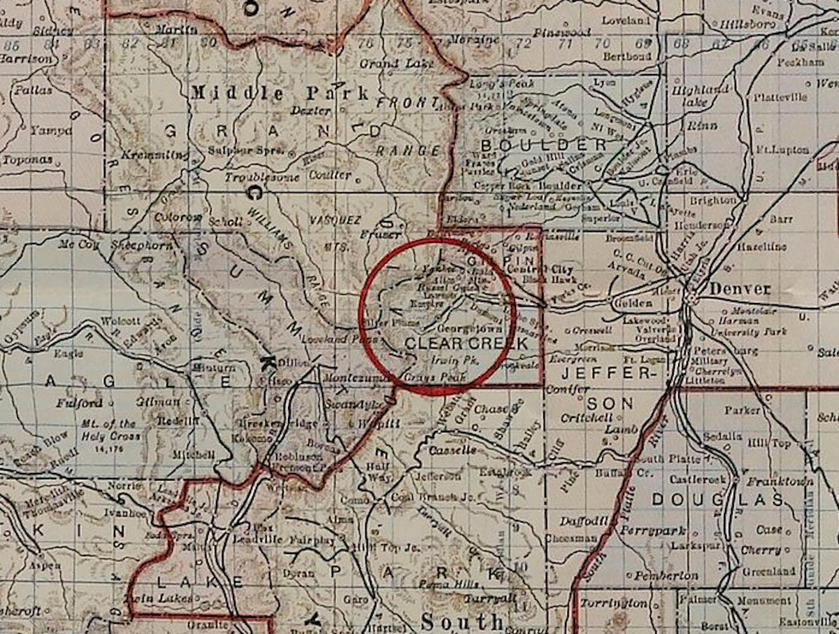 1902 "Map of Colorado" by The Kenyon Company - The Great Republic