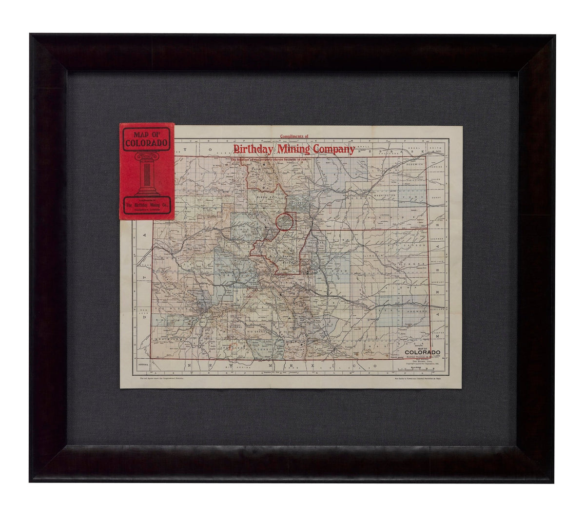 1902 "Map of Colorado" by The Kenyon Company - The Great Republic
