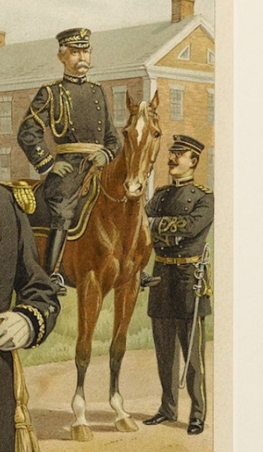 1908 "1902 - 1907 Officers of the Staff Corps & Departments, General Staff and Chaplain in Full Dress" Chromolithograph by C. Ogden - The Great Republic