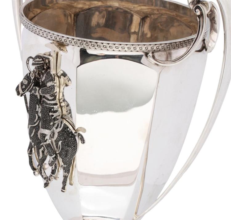 1911 Tiffany & Co. Diamond - Encrusted Sterling Silver Polo Trophy - The Great Republic