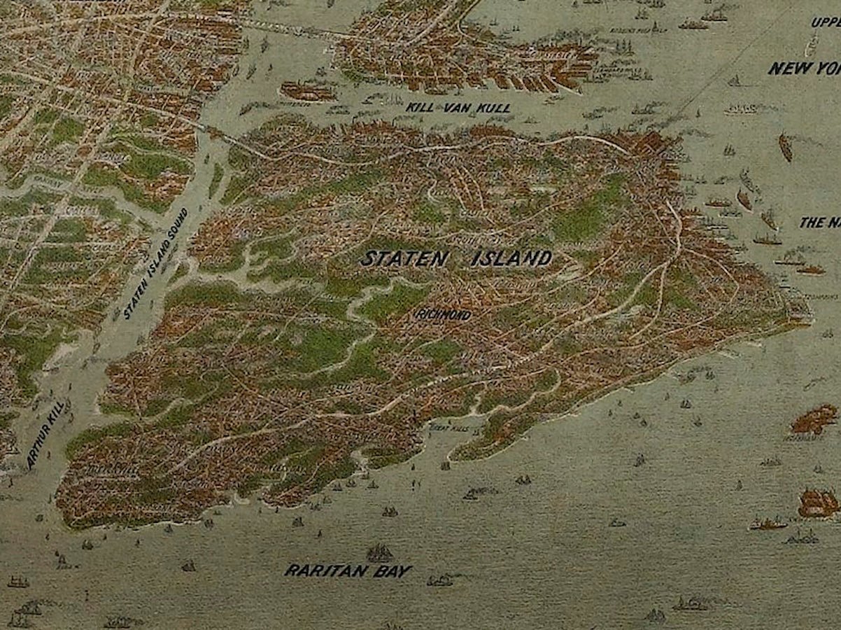 1912 "Panoramic View of New York City and Vicinity" Map by Jacob Ruppert - The Great Republic