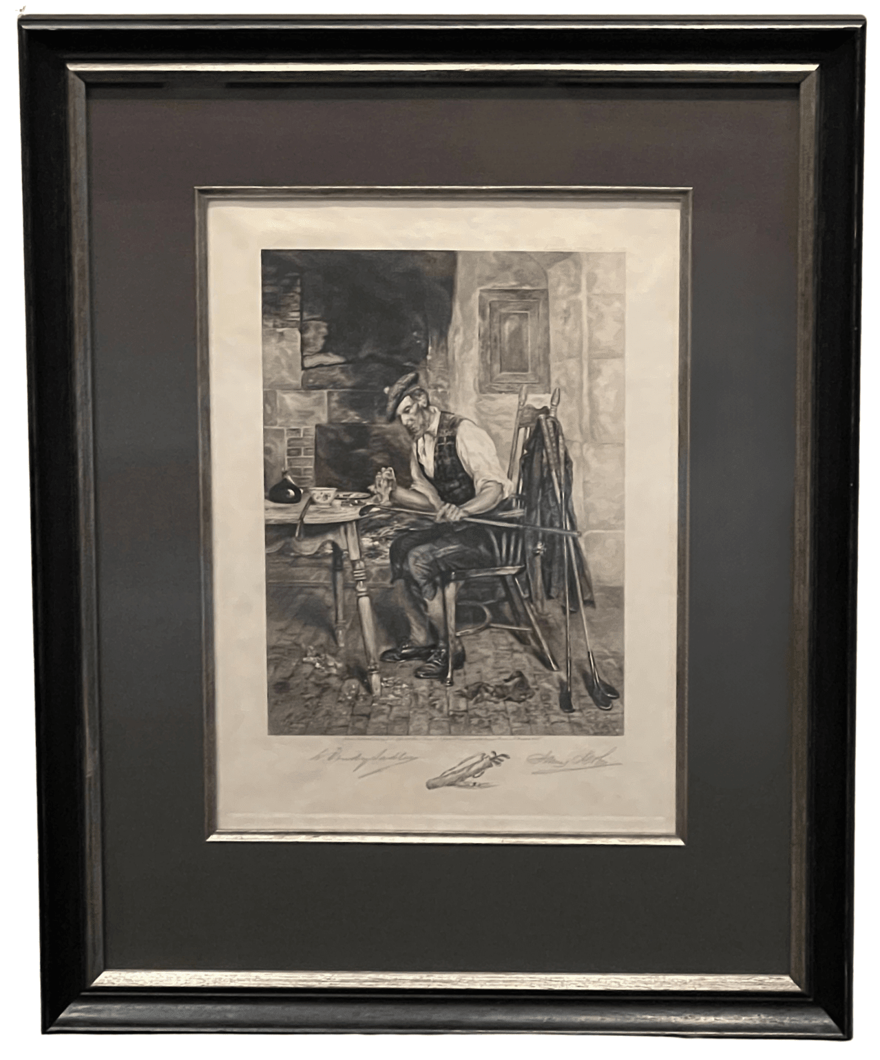1915 "A Winter Evening" Signed Golf Etching by W. Dendy Sadler and James Dobie - The Great Republic