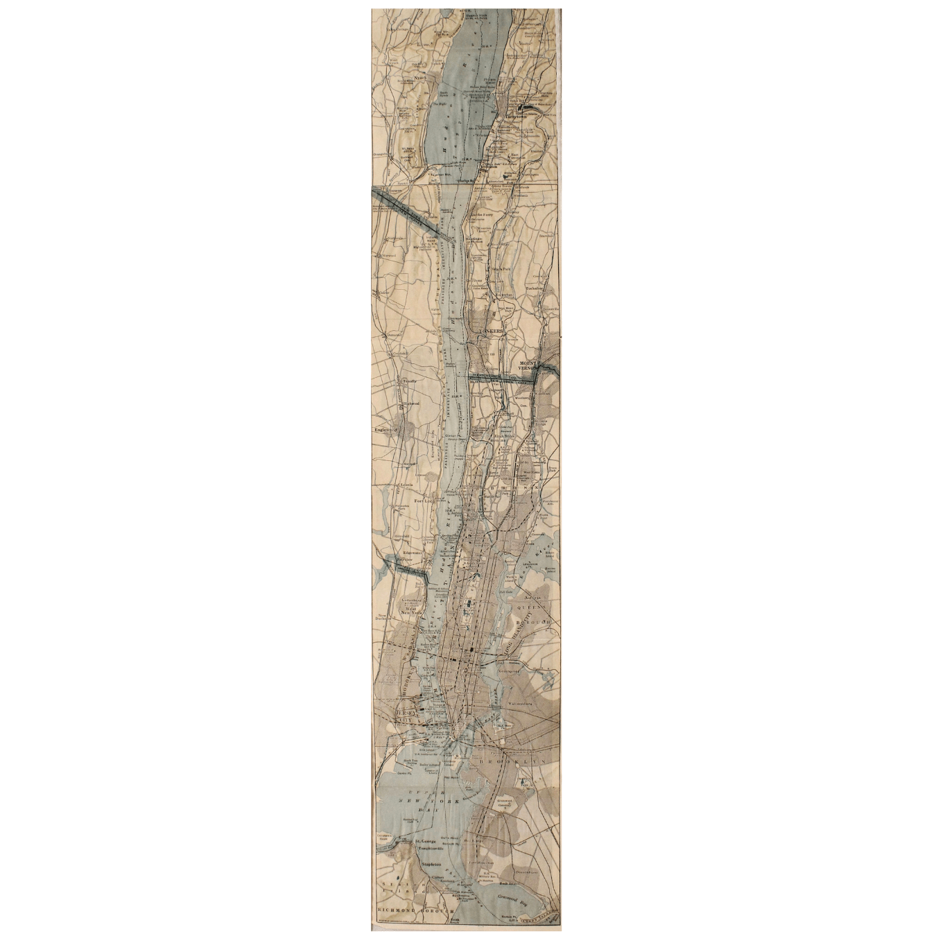 1917 "New Hudson River Map" by Wallace Bruce, Later Edition - The Great Republic
