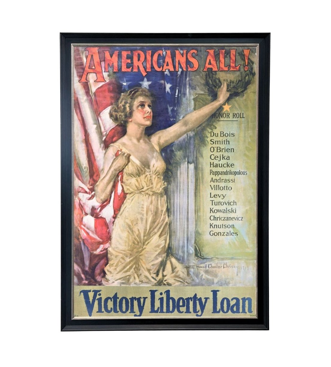 1919 “Americans All! Victory Loan” Vintage WWI Poster by Howard Chandler Christy - The Great Republic