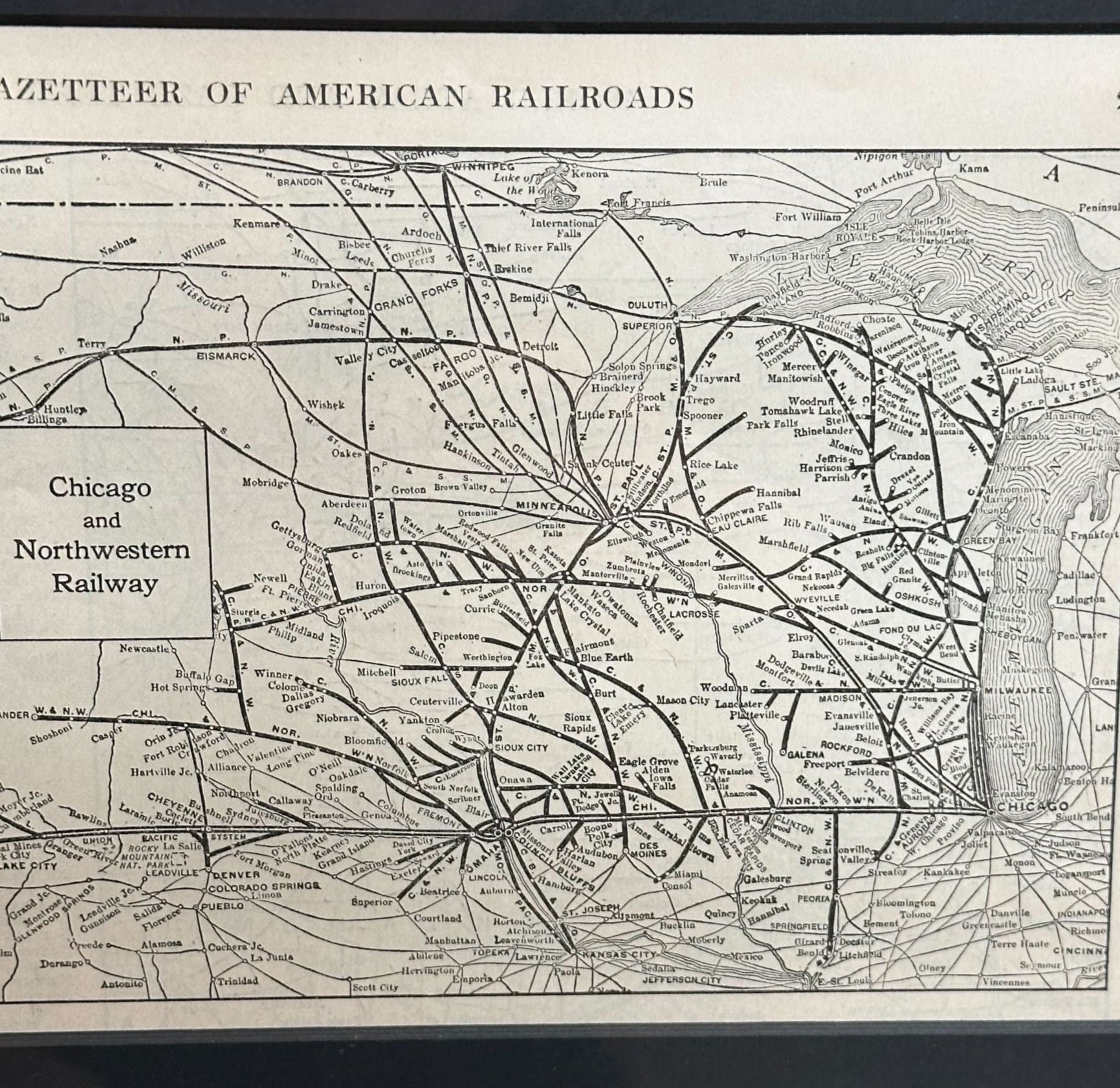 1919 "Chicago and Northwestern Railway" Map by P. F. Collier & Son - The Great Republic
