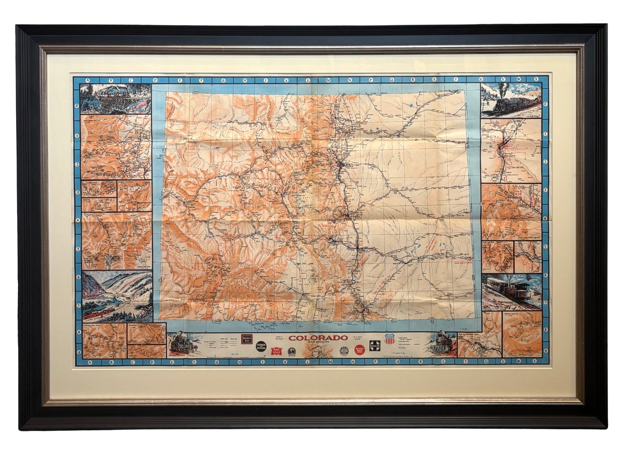 1943 "Colorado Railroads" Map by Linn Westcott - The Great Republic