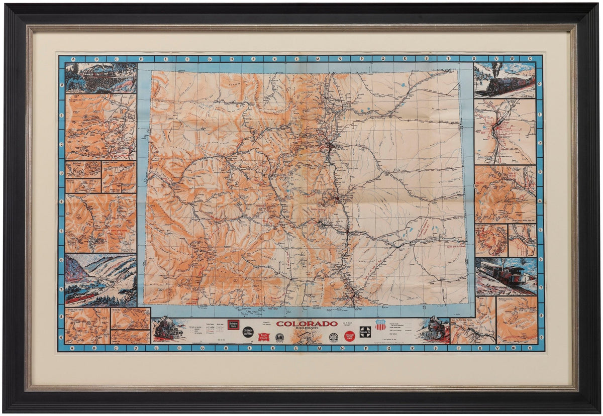 1943 "Colorado Railroads" Map by Linn Westcott - The Great Republic