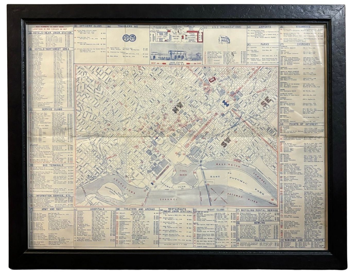 1943 "USO Map Guide to Washington" - The Great Republic