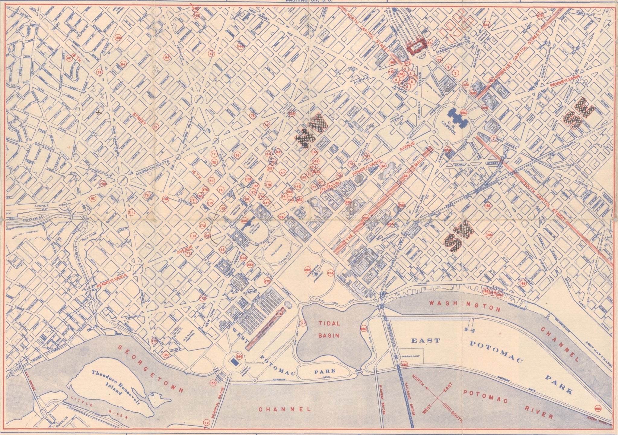1943 "USO Map Guide to Washington" - The Great Republic