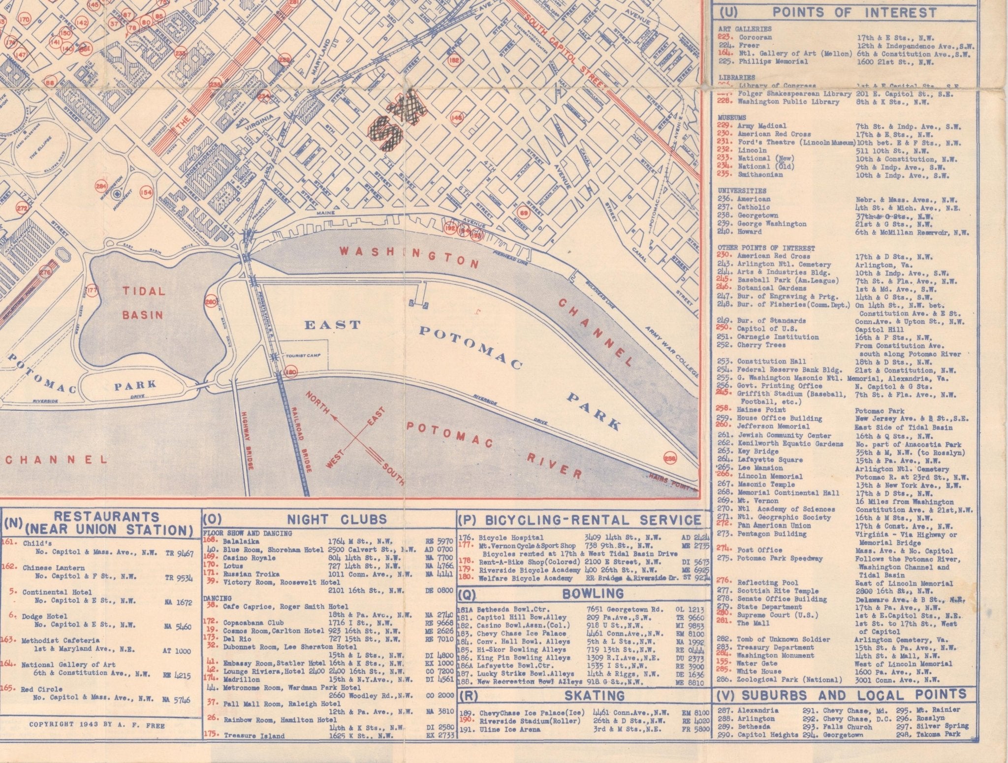 1943 "USO Map Guide to Washington" - The Great Republic