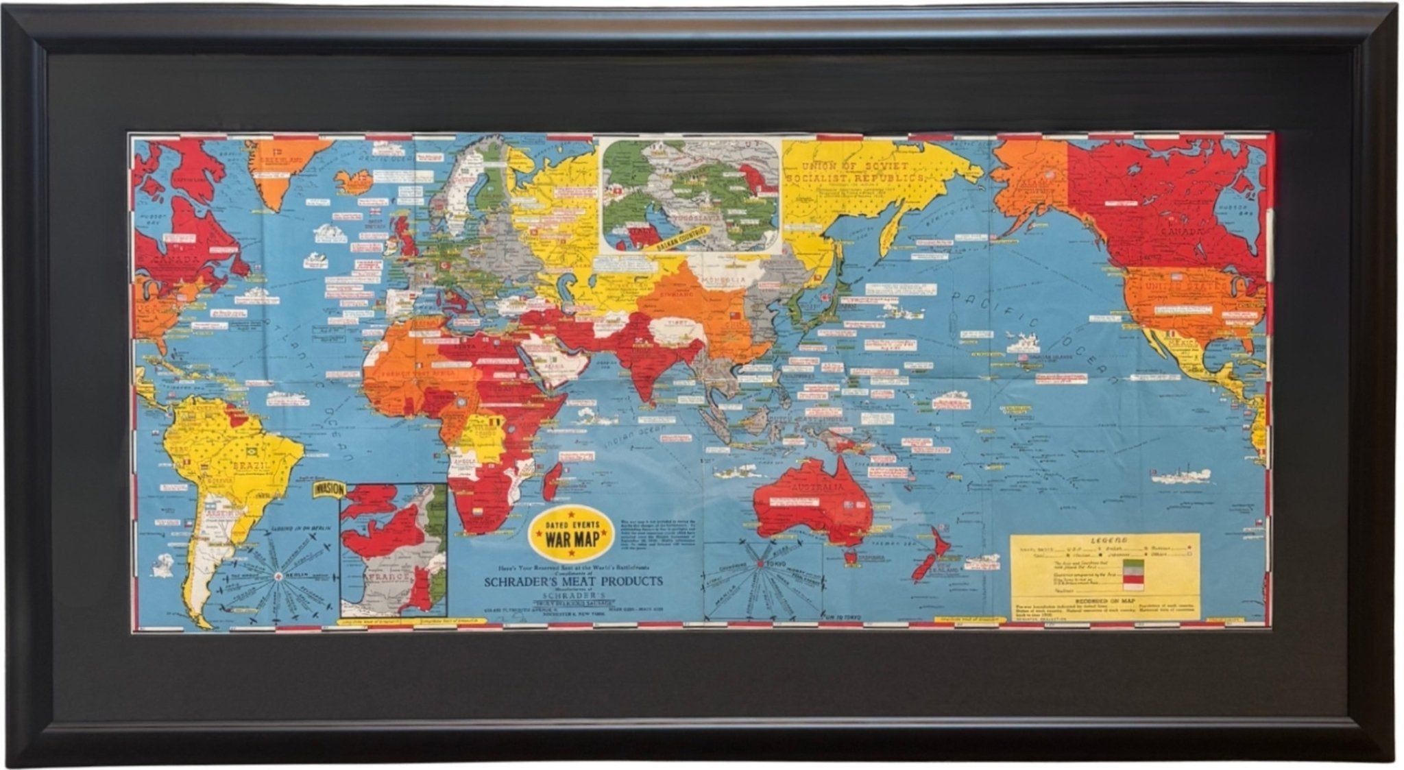1944 "Dated Events War Map" by Stanley Turner - The Great Republic