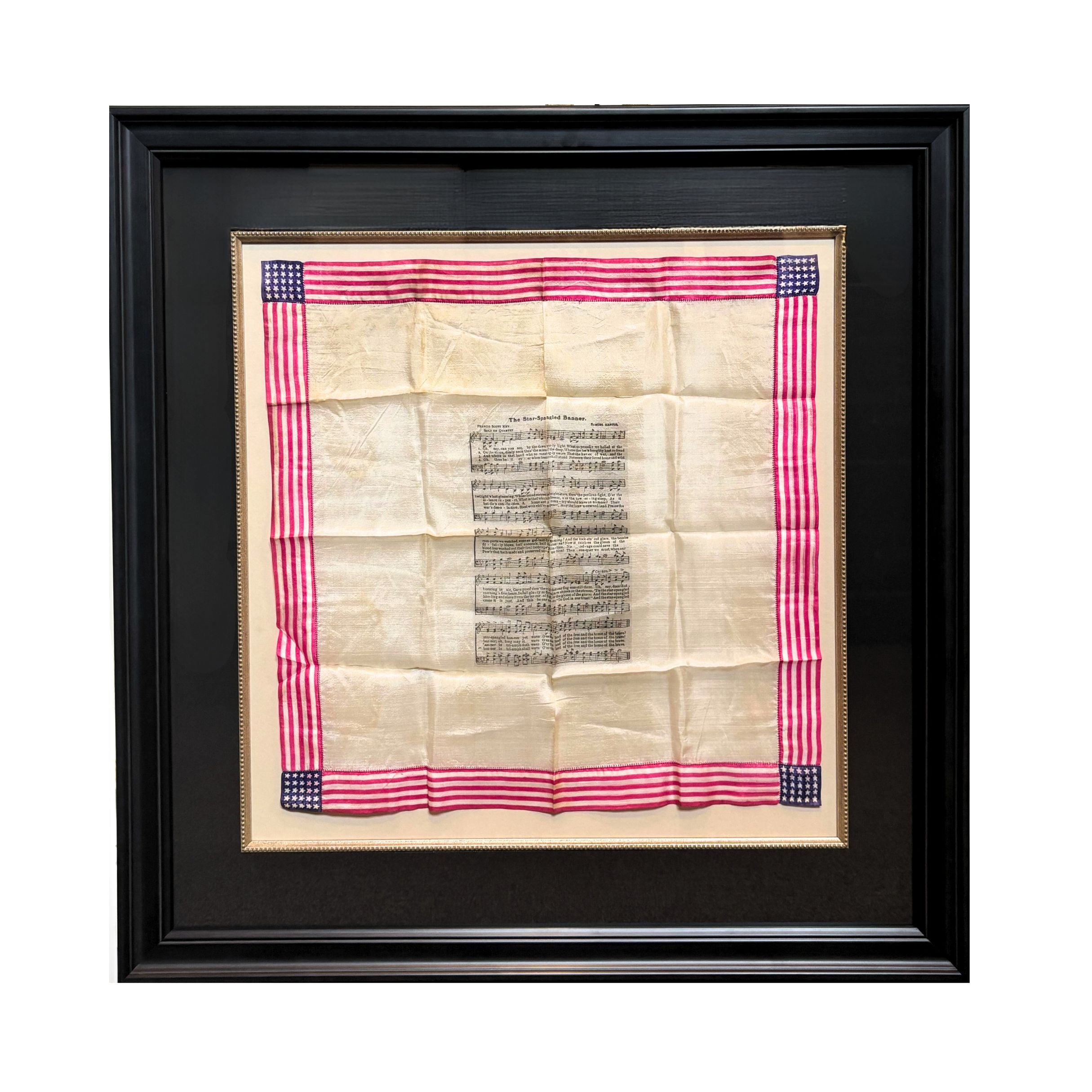 Vintage "The Star-Spangled Banner" Silk Printed Handkerchief with Music