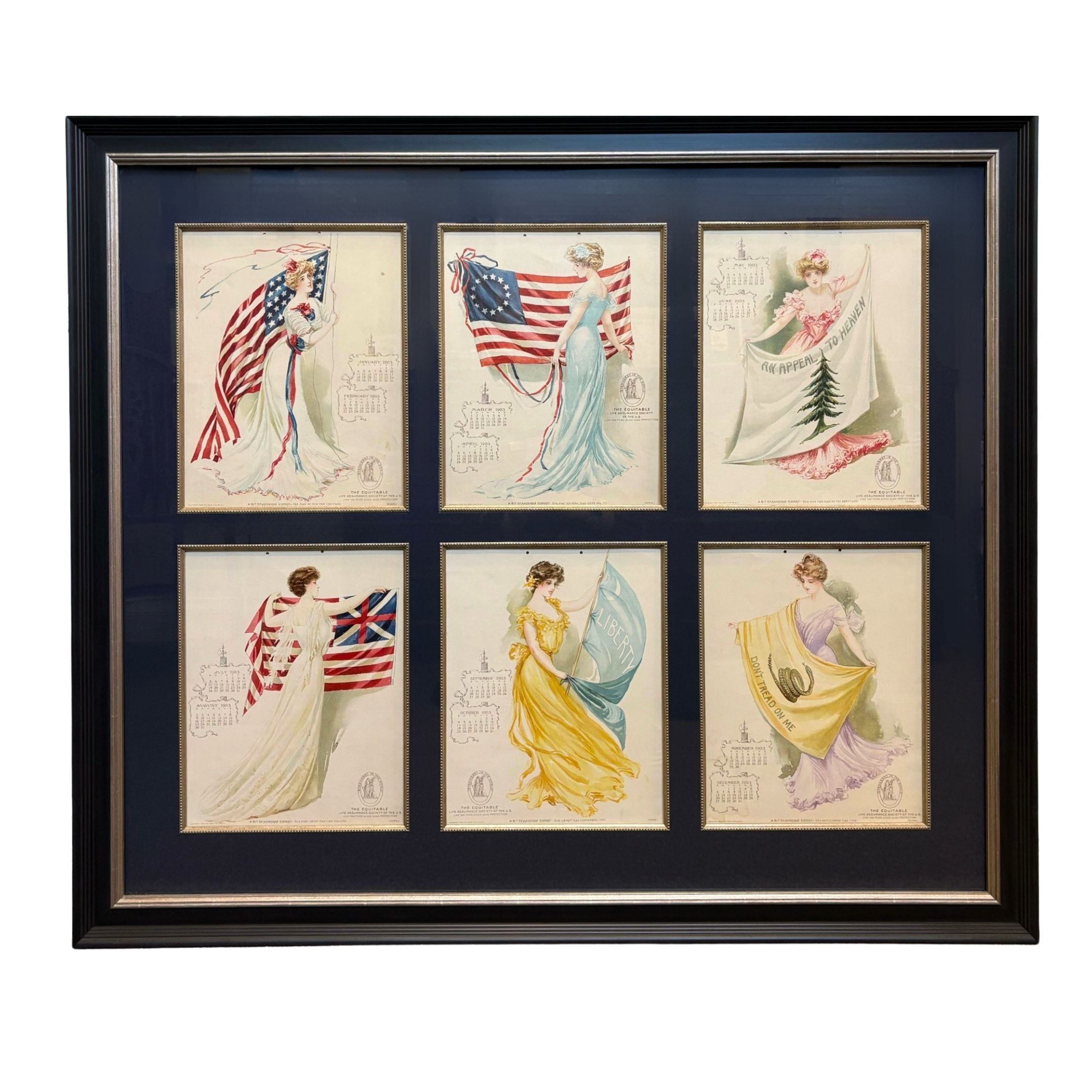 "The Flag of Our Own Time" Equitable Life Assurance Company Calendar Set of Six, 1903