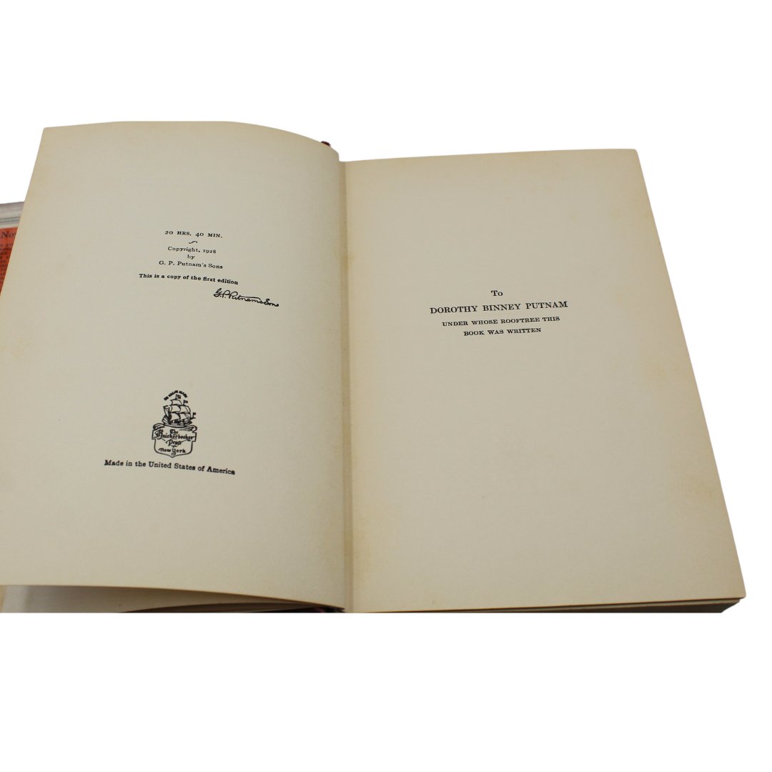 20 hrs. 40 mins. Our Flight in the Friendship, Signed by Amelia Earhart, First Trade Edition, 1928 - The Great Republic