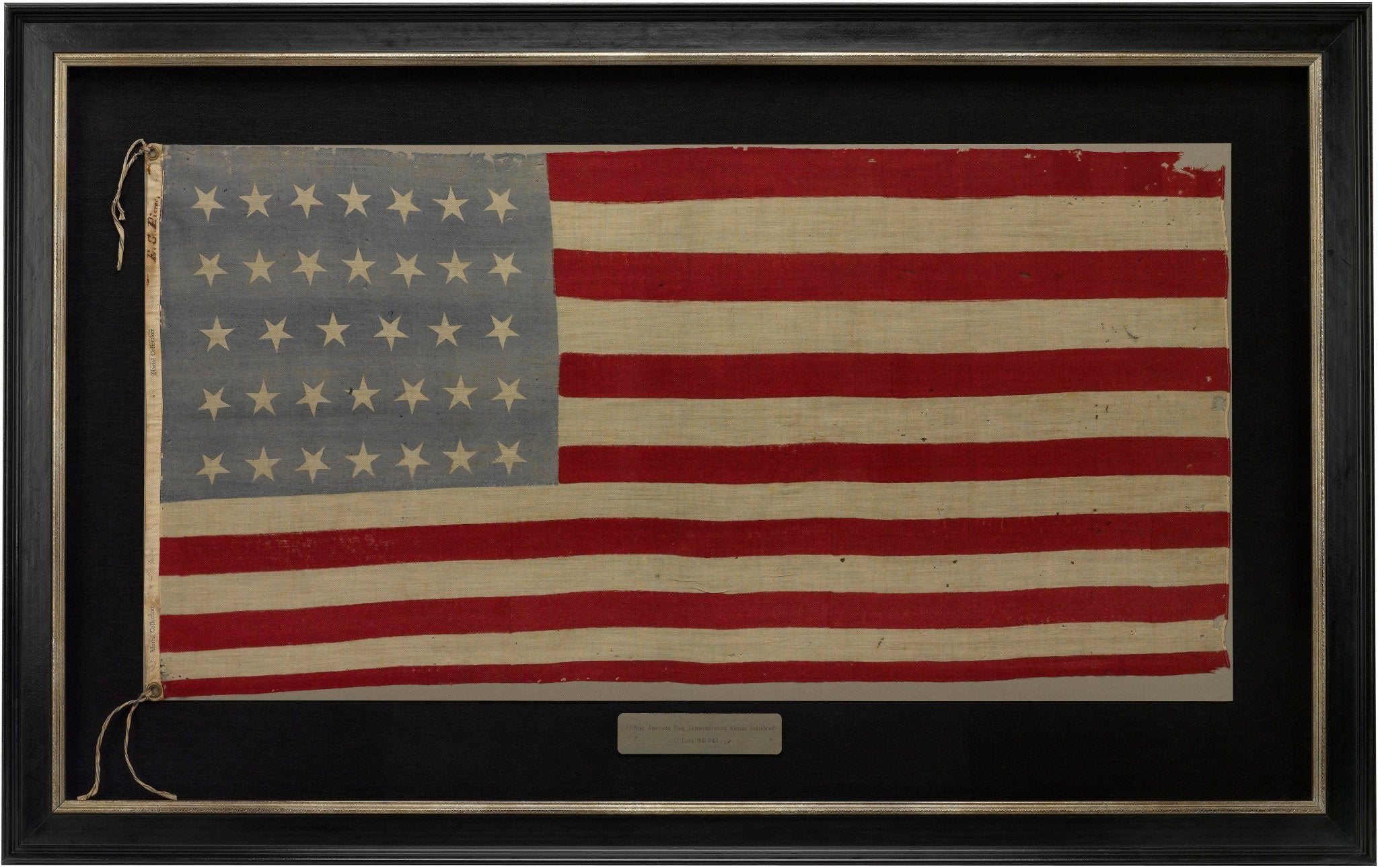 34 - Star American Parade Flag, Commemorating Kansas Statehood, Circa 1861 - 1863 - The Great Republic