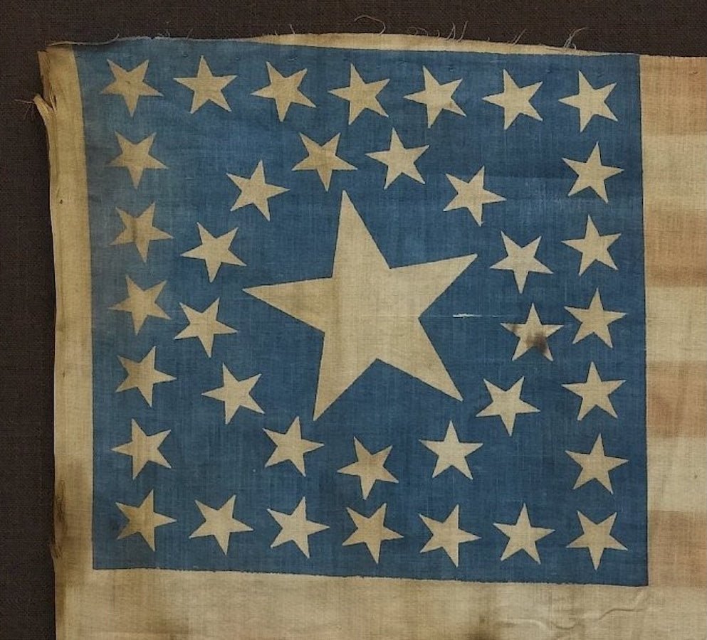 38 - Star American Flag with Unique Canton, Commemorating Colorado Statehood, Circa 1876 - 1890 - The Great Republic